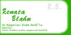 renata blahm business card